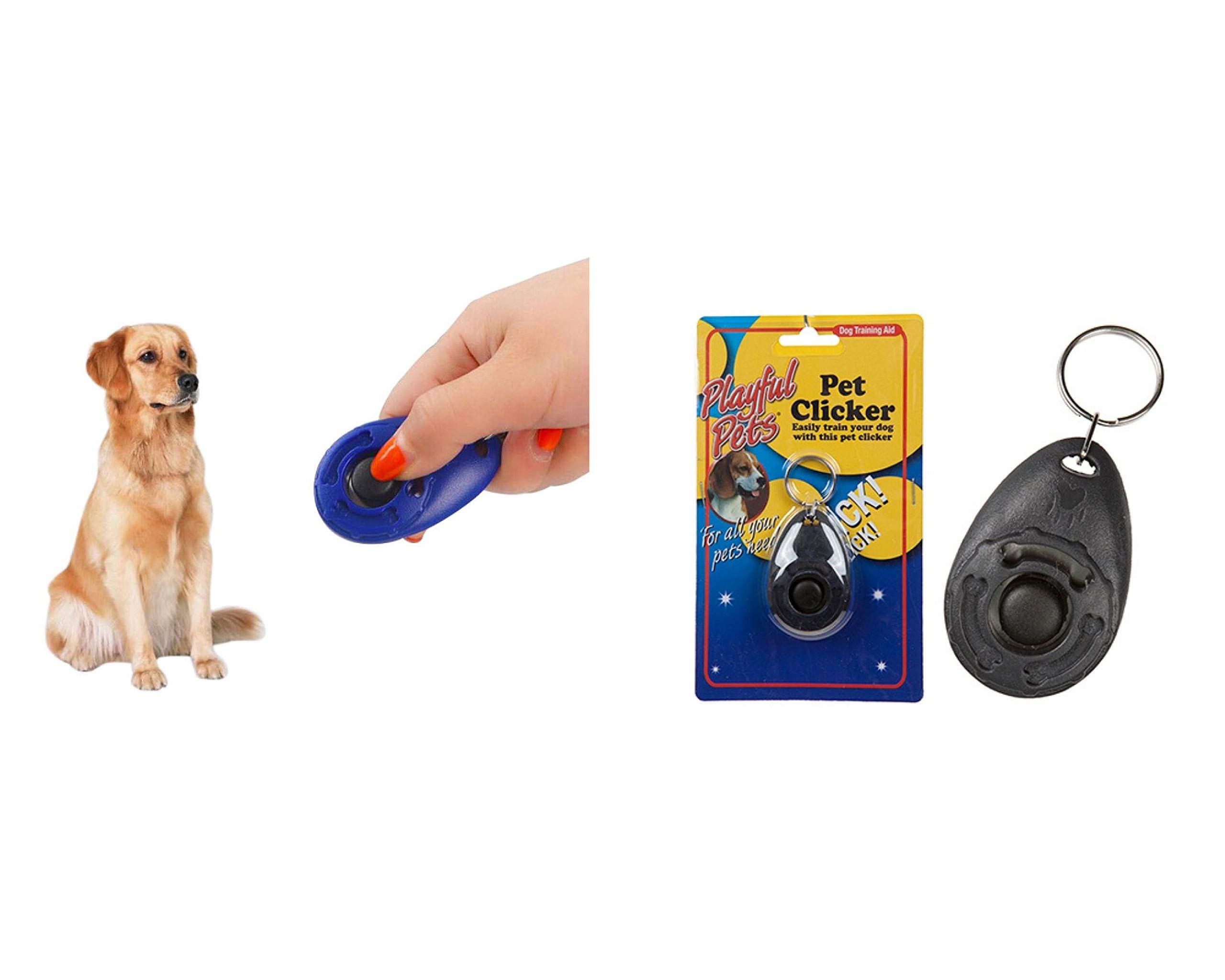 PMS DOG TRAINING CLICKER ON KEY RING ON SLIDE ON CARD