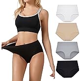 SERISIMPLE Viscose Bamboo Women Luxury Underwear Silky Comfy Ultra Soft Briefs Stretch High&Mid Waist Panties 4 pack
