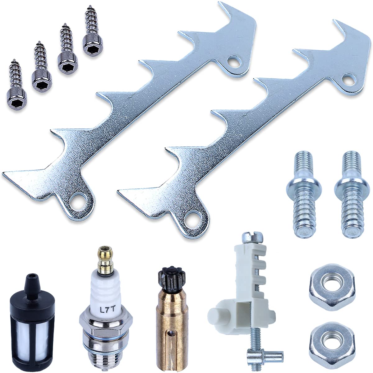 Adefol Bumper Spike Parts Kit for Stihl Chainsaw MS170 MS180 017 018, Bumper Spikes + Oil Pump + Oil Filter + Chain Tensioner + Spark Plug + Stud & Nut Accessories 10 in 1