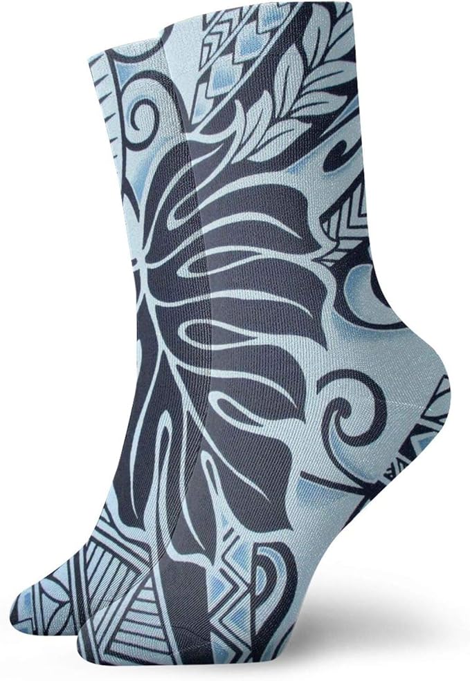 Polynesian Tattoo Hawaii Novelty Crew Socks Classic Leisure Sport Short
