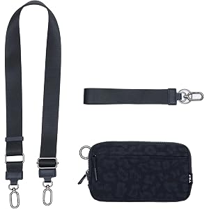 Nylon Wristlet Wallets for Women, Zip Crossbody Phone Purse with Card Slots | Two detachable straps, 8 card slots, clear ID w