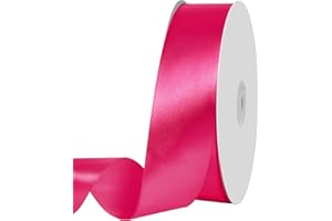 IEFOAH 1 1/2 inch Hot Pink Ribbon,100 Yards 1-1/2 inch Hot Pink Satin Ribbon Solid Fabric Ribbon for Gift Wrapping Floral Bouquets Wedding Home Party Decoration