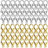 400PCS Lobster Clasps Metal Alloy Small Lobster Claw Clasps Lobster Clip for Handmade Necklace Bracelet Jewelry Making (Gold and Sliver)