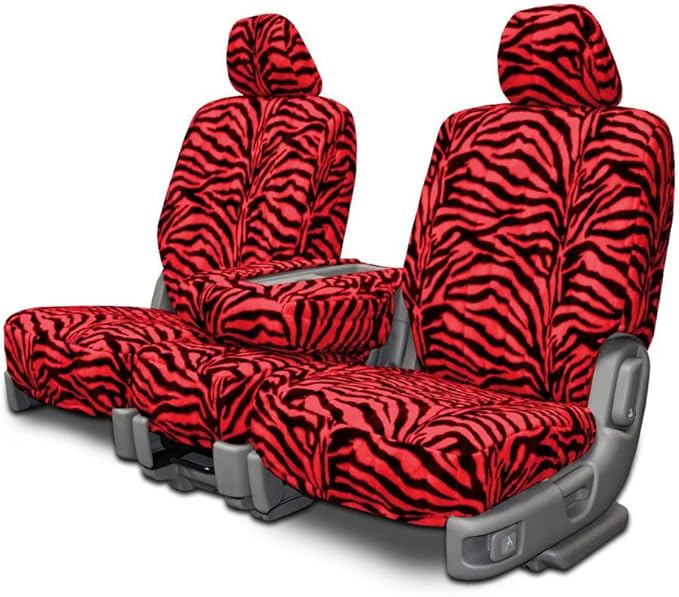 Custom Seat Covers for Jeep Liberty Front High Back Seats Red Zebra
