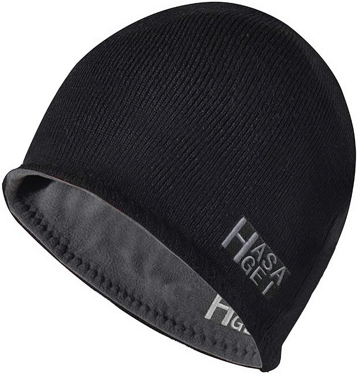 HASAGEI Winter Beanie Hat Men Women Outdoor Beanie Hat Reversible Knit Fleece Warm Windproof Hats for Sports Running Cycling Skiing Hiking