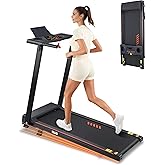 Treadmill with Incline, 3.0 HP Small Treadmills for Home with 300 LBS Capacity, Incline Walking Pad Treadmill with Handle Bar, LED Dispay, 24 Preset Programs, Water Bottle Holder, iPad Stand