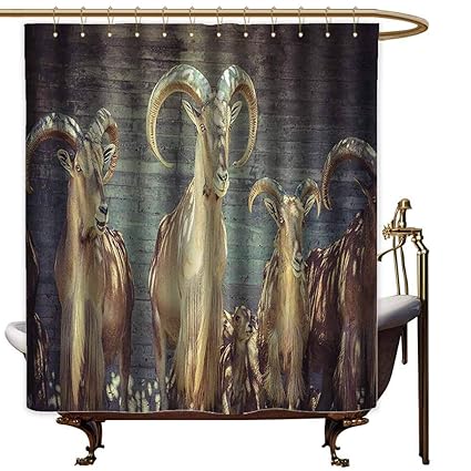 Amazon Com Hotel Style Shower Curtain Antlers Decor Capricorn