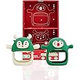 Smily Mia Baby Christmas Stocking Stuffers - Penguin Teether for 0-6M, Reindeer Chew Toys for 3-6M, Teething Mittens for 6-12M, Pine Green