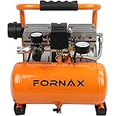 FORNAX Ultra Quiet Air Compressor, 1.3Gallon, 1HP, 65dB Silent Oil-Free Portable Compressor, 125 PSI Max, 120V, for Tire Inflation, Nail Gun, Garage, Bike, Pneumatic Tools