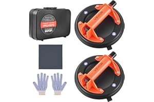 VEVOR Vacuum Suction Cup, 8-Inch Vacuum Glass Lifter with ABS Handle, 400 lbs Max Lifting Capacity Tile Suction Cup Tool with Carrying Case for Lifting Large Tile, Granite, Drywall, Windows (2-Pack)