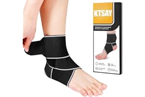KTSAY Ankle Brace for Sprained Ankle, Ankle Support for Women & Men, Adjustable Compression Wrap for Achilles Tendonitis & Plantar Fasciitis Relief (Grey)