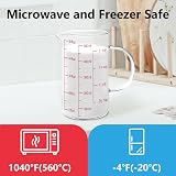 Luvan 500ml Glass Measuring Jug with 3 Scales ml oz cup High Borosilicate view 5