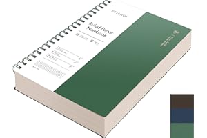 EMSHOI A4 Spiral Notebook College Ruled, 11.2" X 8.27", 150 Sheets/300 Pages, 100gsm Thick Lined Journal, Waterproof Softcover, Twin-Wire Binding, for School Work Business Writing, Gifts - Green