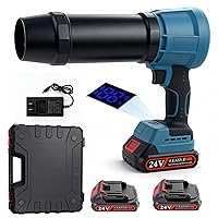 Cordless Leaf Blower, 24V Electric Handheld Leaf Blower with Battery and Charger, Lightweight Powered Blowers for Lawn Care,Yard, Blowing Leaves, Dust, Snow (2, Battery)