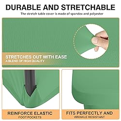 2 Pack 6 Feet Emerald Green Spandex Tablecloth for