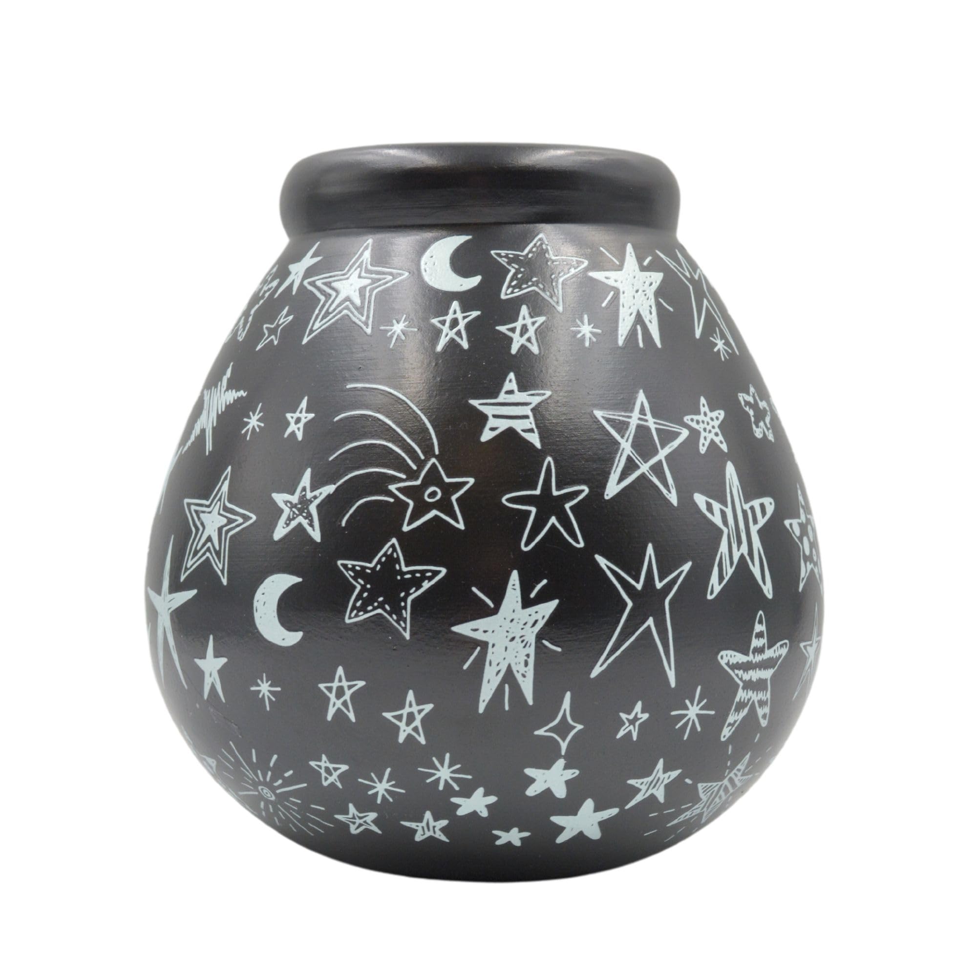 Pot of Dreams Hand Painted Black & White Stars & Moons Save And Smash Handcrafted Ceramic Money Box Piggy Bank | Perfect Decorative Gift and Save for New Toys & Video Games