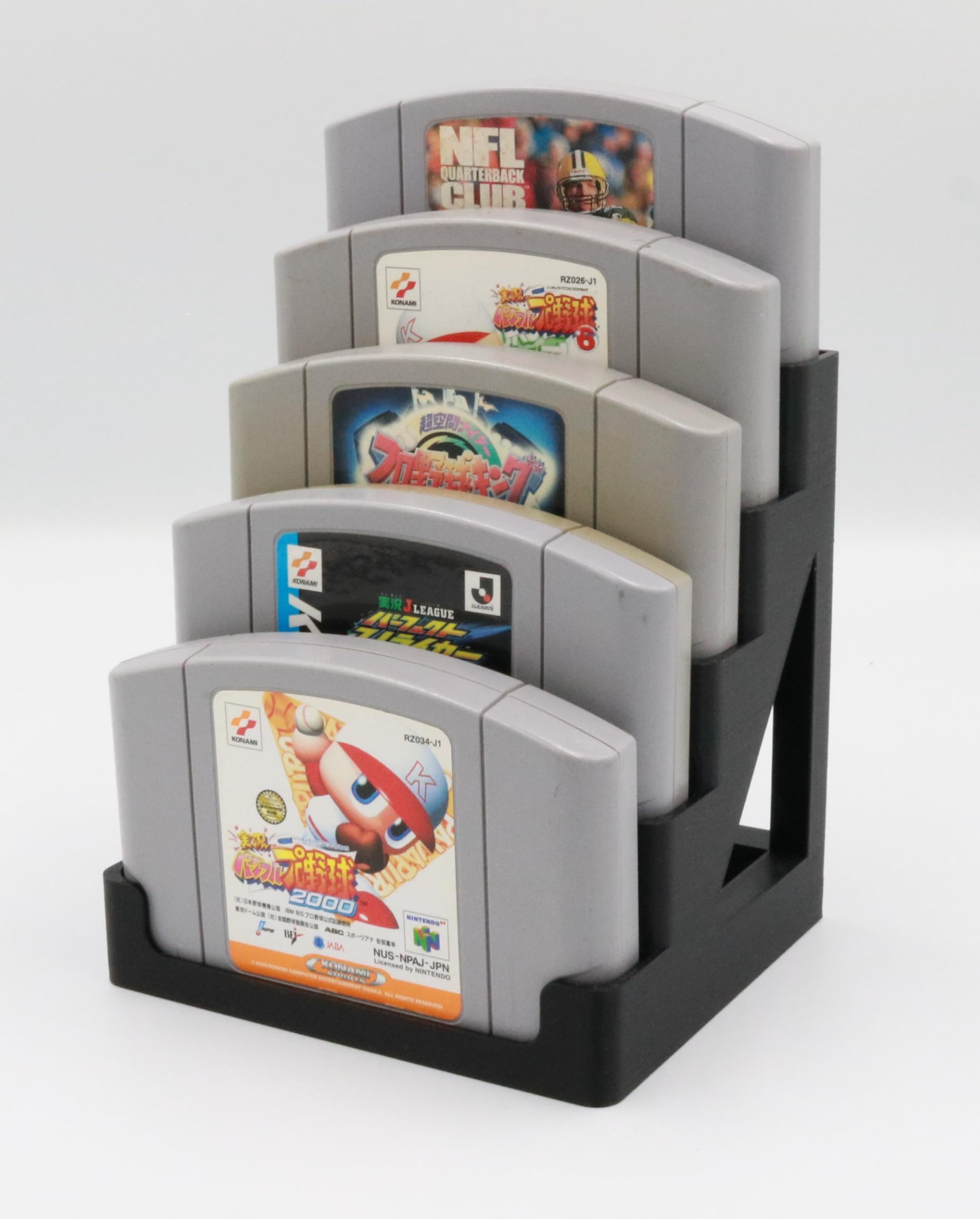 Display Tower, Rack, Case for Nintendo 64 (N64) (Black, Fits 5 Games)