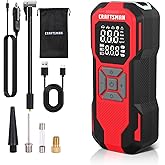 CRAFTSMAN Tire Inflator Portable Air Compressor, Cordless Mini Air Pump for Car Tires with Digital Tire Pressure Gauge, 6000mAh Battery Powered Air Pump, Max Pressure 150 PSI, 12V DC Corded