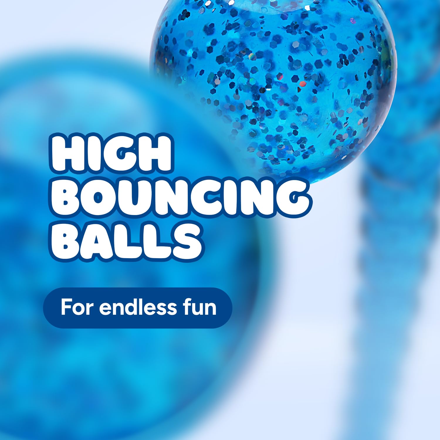 Entervending Bouncy Balls - Glitter Bounce Balls Bulk - Party Favors - Rubber Balls for Kids - Large Bouncy Ball 45 mm - Super Bouncy Balls Gift for Kids
