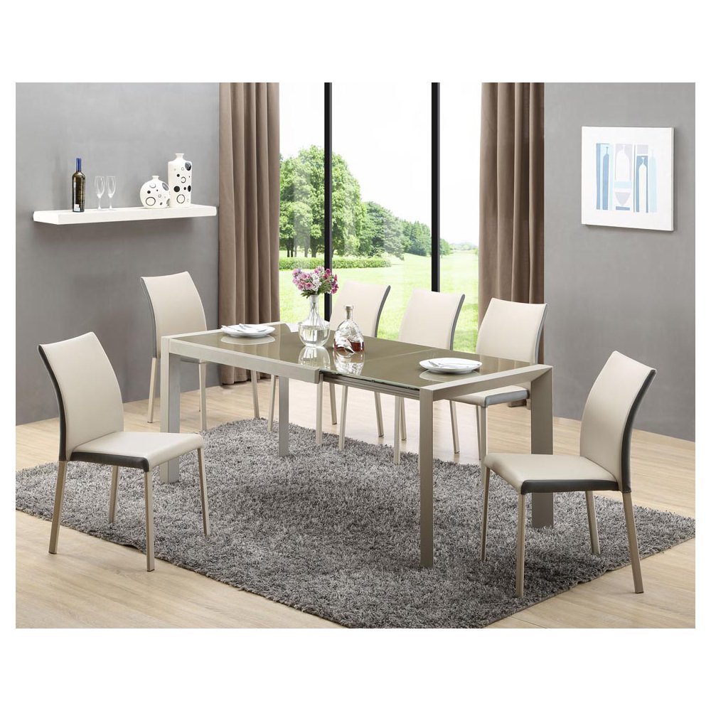 JUSThome Sitzgruppe Essgruppe Esszimmertisch Arabis aus Glas Braun + 6 Stühle K182 jetzt bestellen
