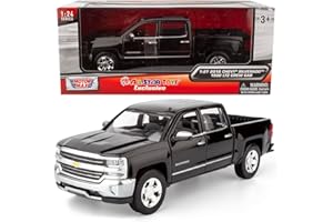 All Star Toys Exclusive 2018 Silverado 1500 LTZ Crew Cab Black with Chrome Trim 1:27 Diecast Model Motormax 79353
