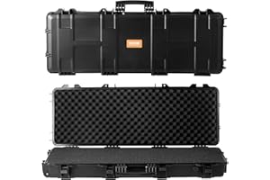 VEVOR Rifle Case, Rifle Hard Case with 4 Layers Fully-protective Foams, Lockable Hard Gun Case with Wheels, IP67 Waterproof & Crushproof, for Rifles or Shotguns
