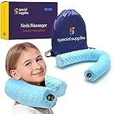 Special Supplies Sensory Vibrating Neck Pillow for Kids and Adults Plush Velvet Soft Cover with Textured Therapy Stimulation,