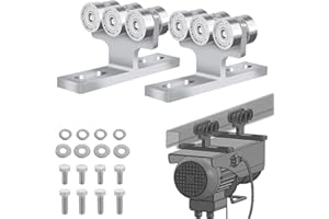 2 Pcs Electric Hoist Roller Trolley for Pa200-1000 Electric Hoist, 6 Wheels Silent Roller T Trolley Assembly Easy Installatio