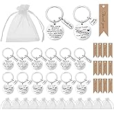 XINRUI 12PCS Thank You Keychain Gifts, Inspirational Keychain, Bulk Employee Appreciation Gifts, Coworker gifts, Going Away F