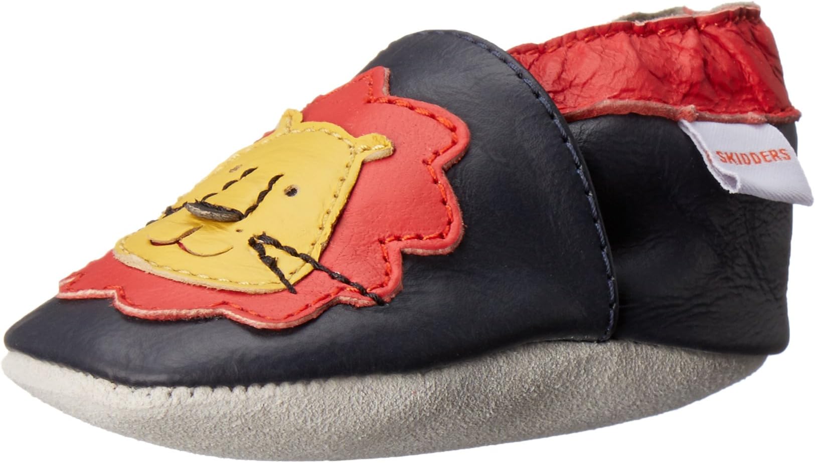 SkidDERS King Lion Leather Bootie Slipper (Infant)