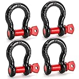 Bekith 4 Pack 5/8" D Ring Shackle 3.25 Ton