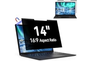 Mao Yeye Magnetic Laptop Privacy Filter 14 Inch 16:9 Aspect Ratio Anti-Glare Blue Light Monitor Protector,Removable 14in Film for Lenovo HP Dell Acer Asus Thinkpad Envy Xps