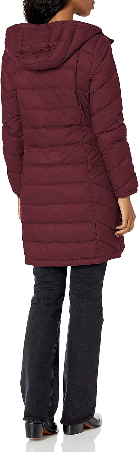 Tommy Hilfiger Women's Mid Length Chevron Quilted Packable Down Jacket: Clothing