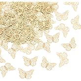 UNICRAFTALE 80Pcs Real 18K Gold Plated Butterfly Charm Stainless Steel Connectors Charms Etched Metal Embellishments Butterfly Links Pendant DIY Earring Bracelet Necklace Jewelry Jewelry Making
