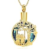 Yinplsmemory Cremation Jewelry Tree of Life Urn Necklace for Women Ashes Keepsake Jewelry for Sister for Ashes