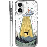 Yesad for iPhone 14 Case Clear, [Magnetic Charging Compatible][Military-Grade Protection][Anti-Yellowing] Shockproof Slim Magnetic Phone Case for iPhone 14, UFO Cat