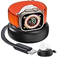 𝟐𝟎𝟐𝟓 𝐔𝐩𝐠𝐫𝐚𝐝𝐞𝐝 for Apple Watch Retractable Charger Stand, Portable Wireless Magnetic Fast Charging Station with 2.8 ft Retractable USB C Cable for iWatch Series Ultra/10/9/8/7/6/SE/5/4/3/2