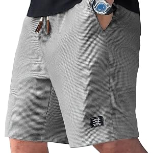 Cobalhaus Mens Shorts, Elastic Waist Drawstring, Summer Beach Casual Shorts