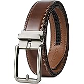 SKiporty Black Mens Belt Ratchet Belts Dress Casual Leather Belt for Men With Slide Adjustable Click Buckle Gifts Box