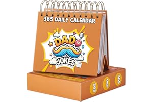 SNUGBIBBLE 2026 Desk Calendar, Daily Jokes and Fun Challenges Calendar, One Page per Day, Contains More Than 360 Jokes and Challenges, Measures 5.1'' x 5.7'', Can Stand Upright on the Desktop, Funny Gift for Dad