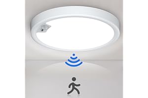 KEPLUG Motion Sensor Ceiling Light Wired, LED Flush Mount Ceiling Light Fixture 18W/1600LM, Motion Sensor Light Indoor for Stair Closet Porch Hallway Laundry, Time Dimmable Ceiling Lights 3000k/4000k/6000k