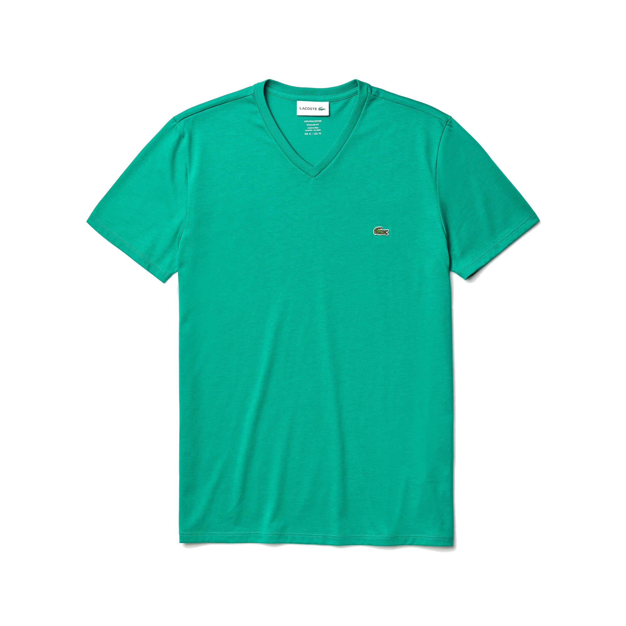 Lacoste Men's Legacy Short Sleeve V-Neck Pima Cotton Jersey T-Shirt