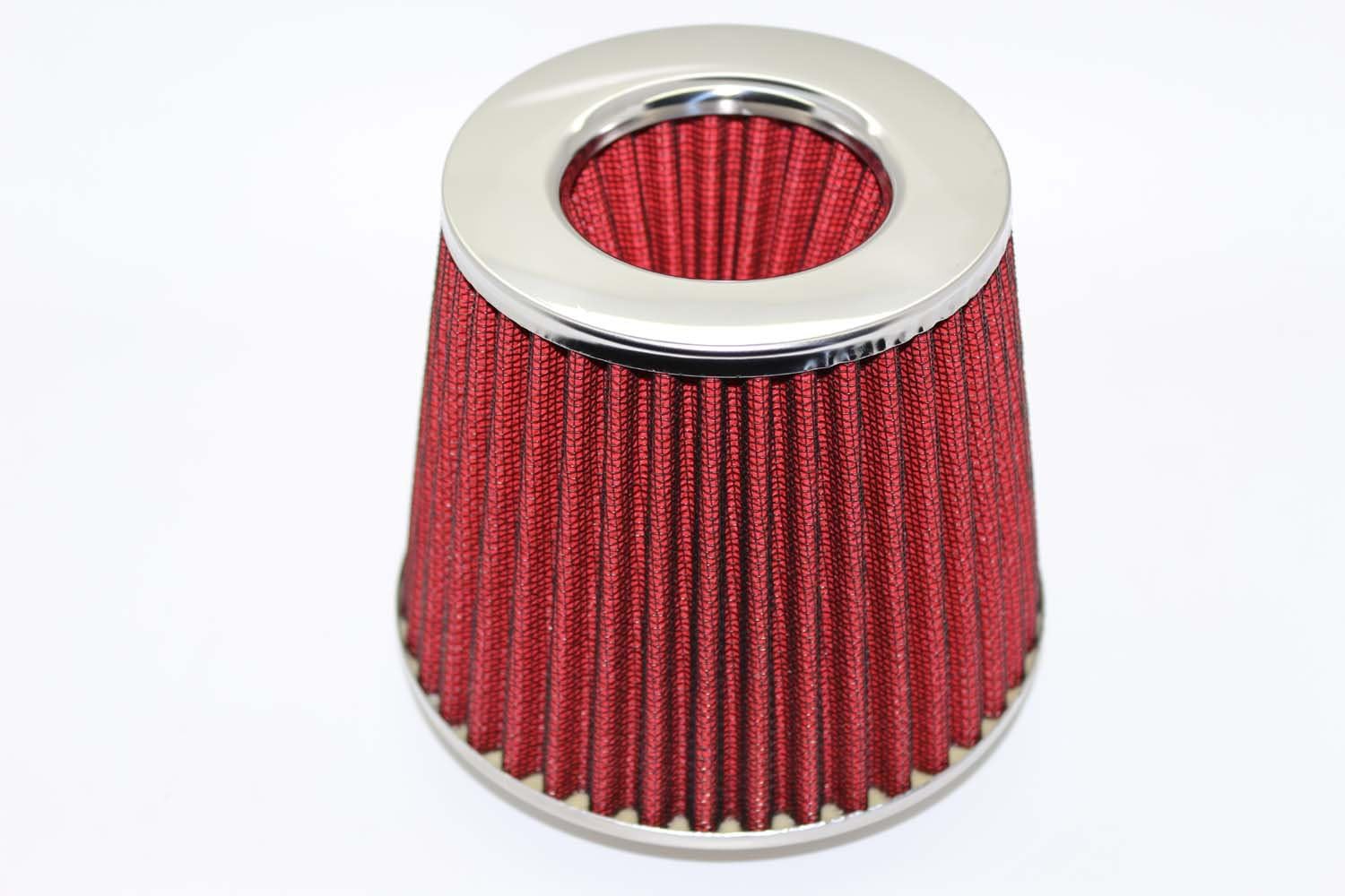 Twin Cone Universal Air Filter 3 ports W155*H130MM 65mm ID Neck Red