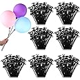 600 Pcs Plastic Balloon Sticks with Cups, Reusable Balloon Holder for Balloon Stand Birthday Christmas Party Wedding Anniversary Decoration (Black)