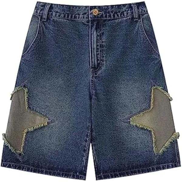 Mens Jorts Y2k Baggy Vintage Grunge Jean Shorts Hip Hop Streetwear