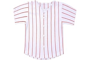 babyhealthy Kids Baseball Jersey Striped Button Down Shirt Hip Hop Hipster Personalized Sport T Shirts Tops for Boys