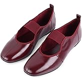 Ballet Flats for Women Square Toe Mary Jane Flats with Elastic Strap Casual Flat Shoes Slip on Classic Comfortable for Dressy and Office