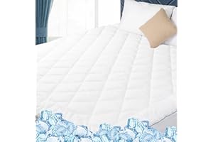 HOMTEC Full Mattress Pad Cooling & Breathable - Deep Pocket (18-22 Inches), Breathable & Smooth Full Mattress Cover Padded for Hot Sleepers, Fitted Bed Topper for Ultimate Comfort,White