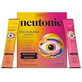 Neutonic Nootropic Focus Blend Powder | Peach Mango & Wild Berry 32 Sticks | Caffeine Free, Zero Sugar | Support Memory, Mental Clarity, Cognitive Function | Boost Focus, Energy, Brain Health