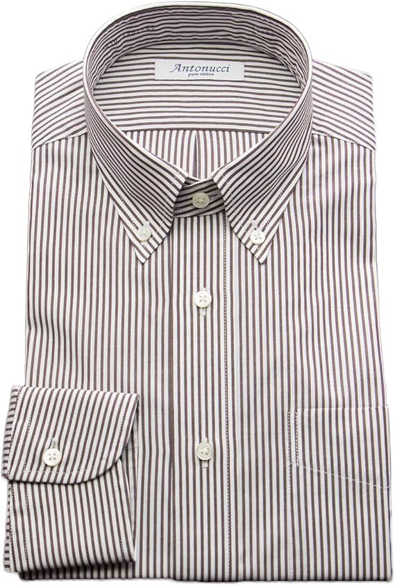 Amazon Co Jp アントヌーチ ワイシャツ メンズ 長袖 スリム 綿100 ロンドンストライプ ボタンダウン ブラウン 1902 B2 服 ファッション小物 Amazon Co Jp アントヌーチ ワイシャツ メンズ 長袖 スリム 綿100 ロンドンストライプ ボタンダウン ブラウン 1902 B2 服 ファッション小物